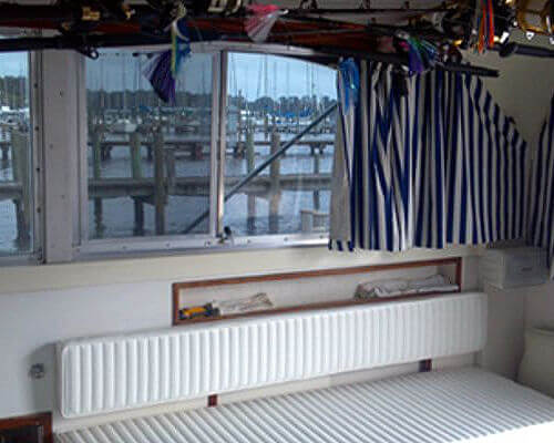 Interior of charter boat Wild Card.